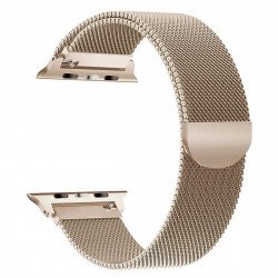 Premium Color Stainless Steel Magnetic Milanese Loop Strap Wristband for Apple Watch Series Ultra/8/7/6/5/4/3/2/1/SE - 49MM/45MM/44MM/42MM (Gold)
